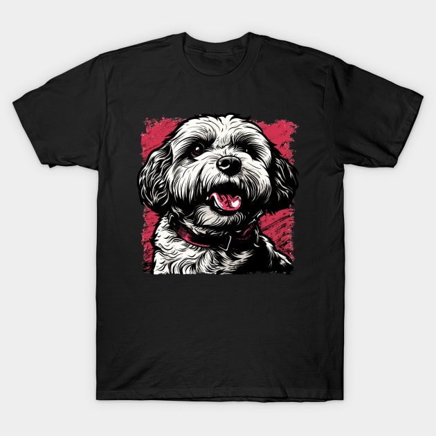 Retro Art Maltipoo Dog Lover T-Shirt by June Sixteen